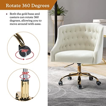 Velvet Office Chair with Gold Base for Stylish Comfort