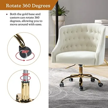 Velvet Office Chair with Gold Base for Stylish Comfort