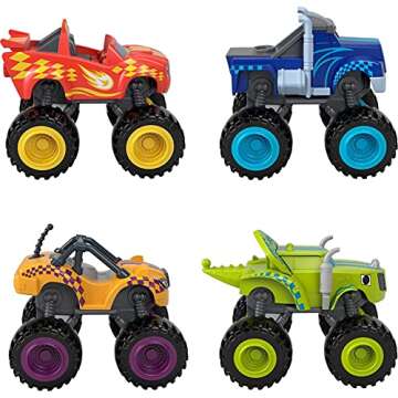 Fisher-Price Blaze and The Monster Machines Diecast Toys, Racers 4 Pack of Push-Along Metal Vehicles for Pretend Play Preschool Kids Ages 3+ Years (Amazon Exclusive)