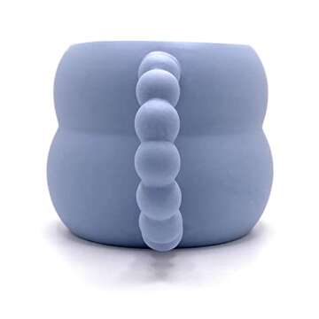 Handmade Blue Mug with Beaded Handle Gift for Coffee Lovers