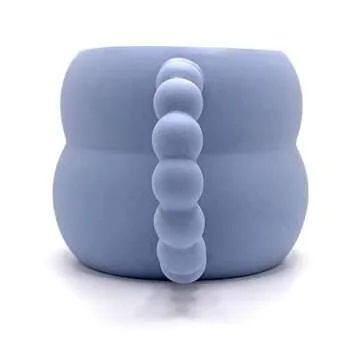 Handmade Blue Mug with Beaded Handle Gift for Coffee Lovers