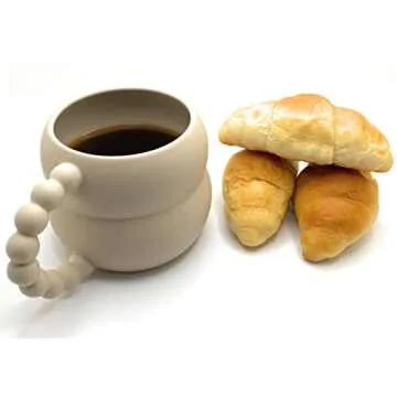 Handmade Blue Mug with Beaded Handle Gift for Coffee Lovers