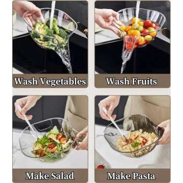 MOTEERLLU Multifunctional Drain Basket with Spout, Kitchen Sink Strainer Drainage Basket Funnel for ...