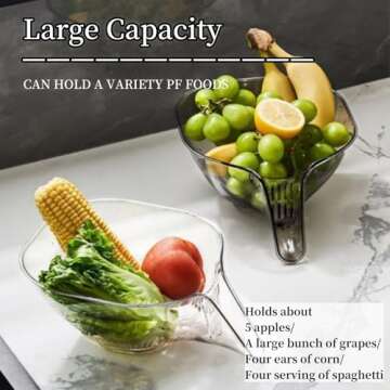 MOTEERLLU Multifunctional Drain Basket with Spout, Kitchen Sink Strainer Drainage Basket Funnel for Food, Kitchen Supplies & Accessories Gadgets for Washing Vegetables & Fruits (Grey)