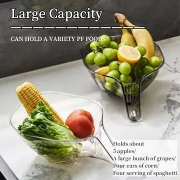 MOTEERLLU Multifunctional Drain Basket with Spout, Kitchen Sink Strainer Drainage Basket Funnel for Food, Kitchen Supplies & Accessories Gadgets for Washing Vegetables & Fruits (Grey)