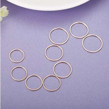 FIASASO 8 Pcs 1mm Stainless Steel Stacking Rings Knuckle Rings Plain Rings Midi Rings Comfort Fit Size 2 to 9 Rose Gold