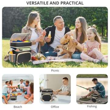 Roamall Large Insulated Lunch Bag for Work and Picnics