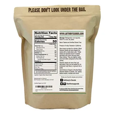 Anthony's Black Sesame Seeds - Organic, Gluten-Free, Versatile