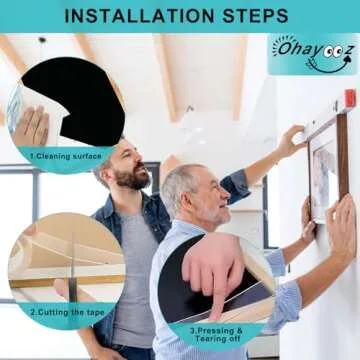 Ohayooz Extra Strong Double Sided Tape Heavy Duty Removable 10FT, Clear Sticky Adhesive Nano Tape Tough Washable Waterproof Mounting Tape for Hanging Picture, Poster, Carpet, Photo Deco