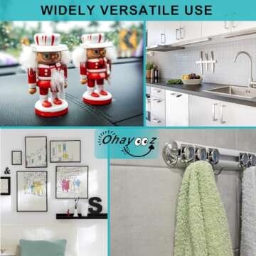 Ohayooz Extra Strong Double Sided Tape Heavy Duty Removable 10FT, Clear Sticky Adhesive Nano Tape Tough Washable Waterproof Mounting Tape for Hanging Picture, Poster, Carpet, Photo Deco