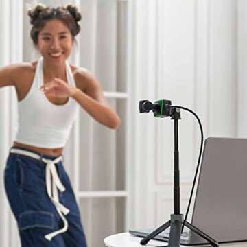 Insta360 Link - PTZ 4K Webcam with 1/2" Sensor, AI Tracking, Gesture Control, HDR, Noise-Canceling Microphones, Webcam for Laptop, Video Camera for Video Calls, Live Streaming(w/Selfie and lens cloth)