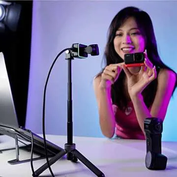 Insta360 Link - PTZ 4K Webcam with 1/2" Sensor, AI Tracking, Gesture Control, HDR, Noise-Canceling Microphones, Webcam for Laptop, Video Camera for Video Calls, Live Streaming(w/Selfie and lens cloth)