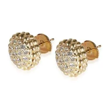 Van Cleef & Arpels, Pre-Loved, Perlee Earrings in 18k Yellow Gold 0.69 CTW, 11 mm