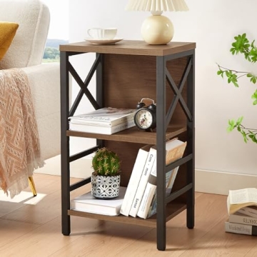 MNEETRUNG Small 3 Tier Bookcase - Stylish & Versatile