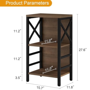 MNEETRUNG Small 3 Tier Bookcase - Stylish & Versatile
