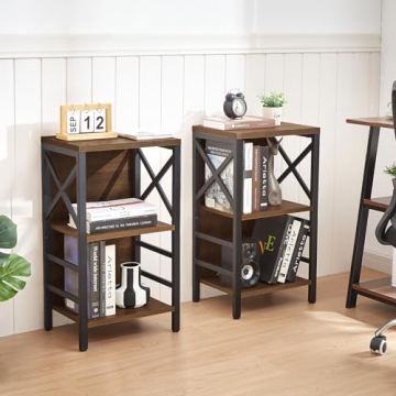 MNEETRUNG Small 3 Tier Bookcase - Stylish & Versatile