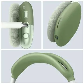 Fintie Silicone Case Cover for AirPods Max Headphone, Anti-Scratch Ear Cups and Headband Cover, Skin Protector Accessories for AirPods Max (Green)
