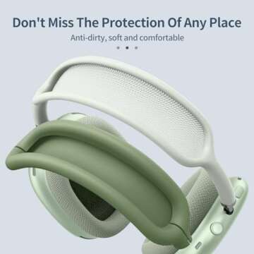 Fintie Silicone Case Cover for AirPods Max Headphone, Anti-Scratch Ear Cups and Headband Cover, Skin Protector Accessories for AirPods Max (Green)