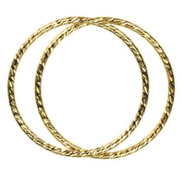 uGems 2 14K Gold Filled Sparkle Stacking Rings Size 7