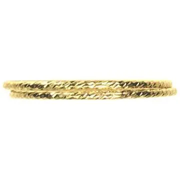uGems 2 14K Gold Filled Sparkle Stacking Rings Size 7