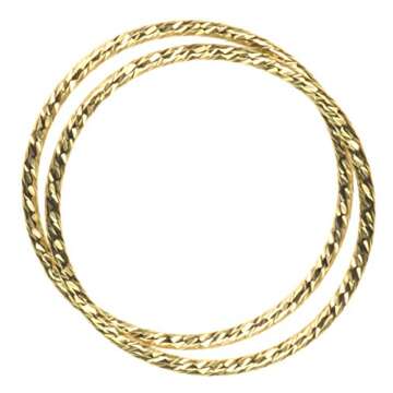 uGems 2 14K Gold Filled Sparkle Stacking Rings Size 7