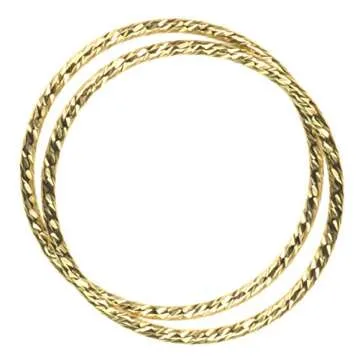 uGems 2 14K Gold Filled Sparkle Stacking Rings Size 7