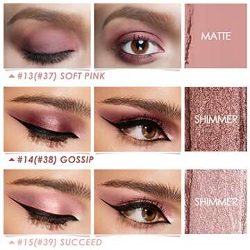 FOCALLURE 3PCS Cream Eyeshadow Stick Sets,Matte and Shimmer Eye Brightener, Light to Dark Pink Pencil,Long Lasting Eye Shadow Highlighter Makeup,Rose Hangover