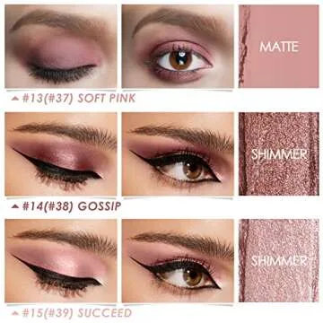 FOCALLURE 3PCS Cream Eyeshadow Stick Sets,Matte and Shimmer Eye Brightener, Light to Dark Pink Pencil,Long Lasting Eye Shadow Highlighter Makeup,Rose Hangover