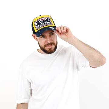 ililily Howels Distressed Vintage Embroidery Baseball Cap Snapback Trucker Hat, XL-Black