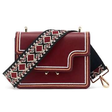 Wide Shoulder Strap Adjustable Replacement Belt Guitar Style Crossbody Bag Handbag Strap Multicolor Canvas Straps(Wide:2in)(Color56)