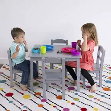 Humble Crew Kids Wooden Table and 4 Chairs Set - Perfect for Toddler Activities