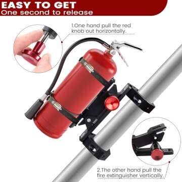 UTV Fire Extinguisher Mount Kit - Quick Release Heavy Duty Adjustable Bracket