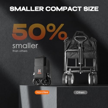 Navatiee Heavy Duty Collapsible Folding Wagon for Outdoor Use