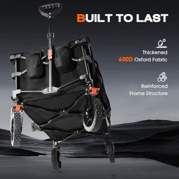 Navatiee Heavy Duty Collapsible Folding Wagon for Outdoor Use