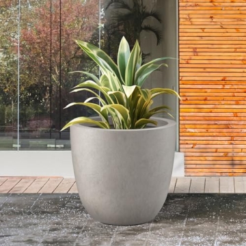 Kante 14" Stylish Concrete Planter for Indoor Outdoor Use