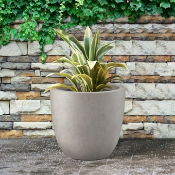 Kante 14" Stylish Concrete Planter for Indoor Outdoor Use