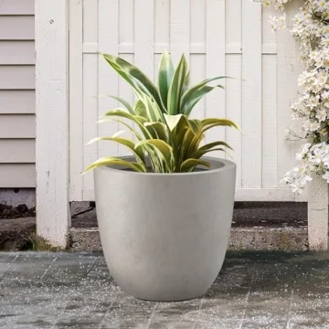Kante 14" Stylish Concrete Planter for Indoor Outdoor Use