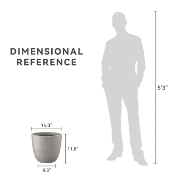 Kante 14" Stylish Concrete Planter for Indoor Outdoor Use