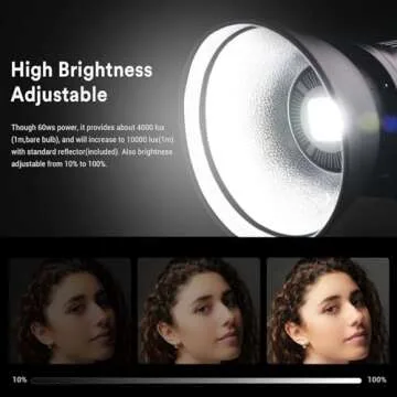 Godox SL-60W SL60W CRI95+Qa>90 5600±300K Bowens Mount LED Video Light,433MHz Grouping System,Wirelessly Adjust Brightness,for Video Recording Wedding Outdoor Shooting,W/Reflector,LETWING Color Filter