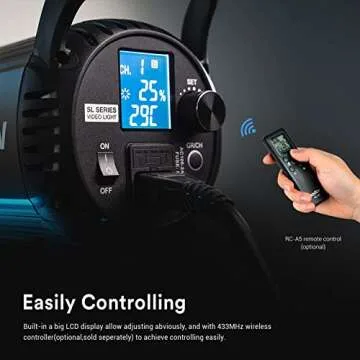 Godox SL-60W SL60W CRI95+Qa>90 5600±300K Bowens Mount LED Video Light,433MHz Grouping System,Wirelessly Adjust Brightness,for Video Recording Wedding Outdoor Shooting,W/Reflector,LETWING Color Filter
