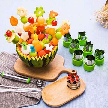 RUCKAE Sandwich Cutters for Kids Lunch 28PCS Uncrustable Sandwich Cutter Fruit Shape Cookie Cutter S...