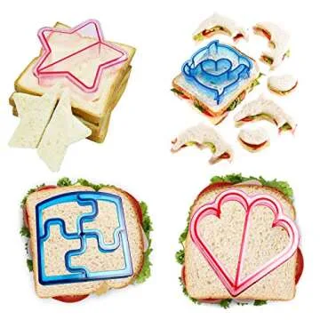 RUCKAE Sandwich Cutters for Kids Lunch 28PCS Uncrustable Sandwich Cutter Fruit Shape Cookie Cutter Set Dinosaur Heart Shape Cookie Cutters for Toddler Kids