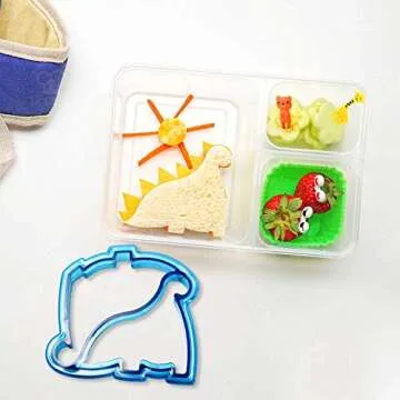 RUCKAE Sandwich Cutters for Kids Lunch 28PCS Uncrustable Sandwich Cutter Fruit Shape Cookie Cutter Set Dinosaur Heart Shape Cookie Cutters for Toddler Kids