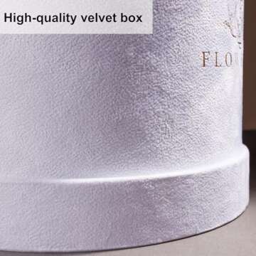 Forever Real Roses in Suede Box - 17-Piece Roses in a Box - Real Preserved Roses That Last Over a Year - Preserved Flowers for Delivery Prime - Valentine's Day, Birthday, Mother's Day (White)