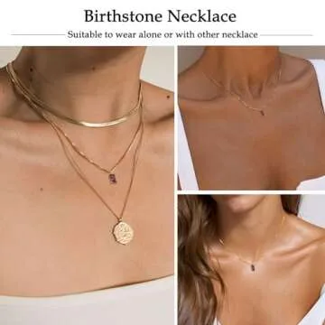 FUNEIA Diamond Necklaces for Women 14K Gold Plated Emerald Birthstone Necklace for Women Mothers Dainty Gold Necklace Blue Green Cubic Zirconia Pendant Necklace Birthday Gifts for Women Jewelry