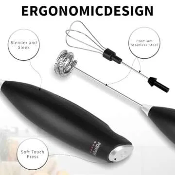 Portable Milk Frother - 15s Creamy Froth, Multifunctional, Battery-Powered, Easy to Clean, Perfect for Travel, Coffee, Matcha, Blended Drinks & Whisking Eggs!