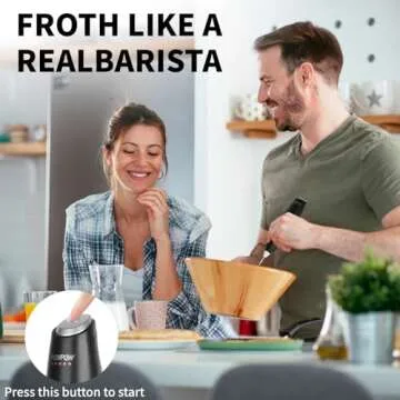 Portable Milk Frother - 15s Creamy Froth, Multifunctional, Battery-Powered, Easy to Clean, Perfect for Travel, Coffee, Matcha, Blended Drinks & Whisking Eggs!