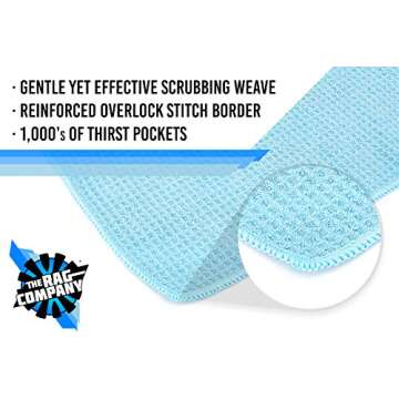 The Rag Company - Standard Waffle Weave Towels, Microfiber Detailing, Window/Glass and Drying, Wax &...