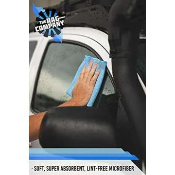 The Rag Company - Standard Waffle Weave Towels, Microfiber Detailing, Window/Glass and Drying, Wax & Polish, Lint-Free, Streak-Free, 370gsm, 16in x 16in, Light Blue (3-Pack)