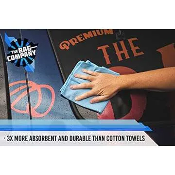 The Rag Company - Standard Waffle Weave Towels, Microfiber Detailing, Window/Glass and Drying, Wax & Polish, Lint-Free, Streak-Free, 370gsm, 16in x 16in, Light Blue (3-Pack)